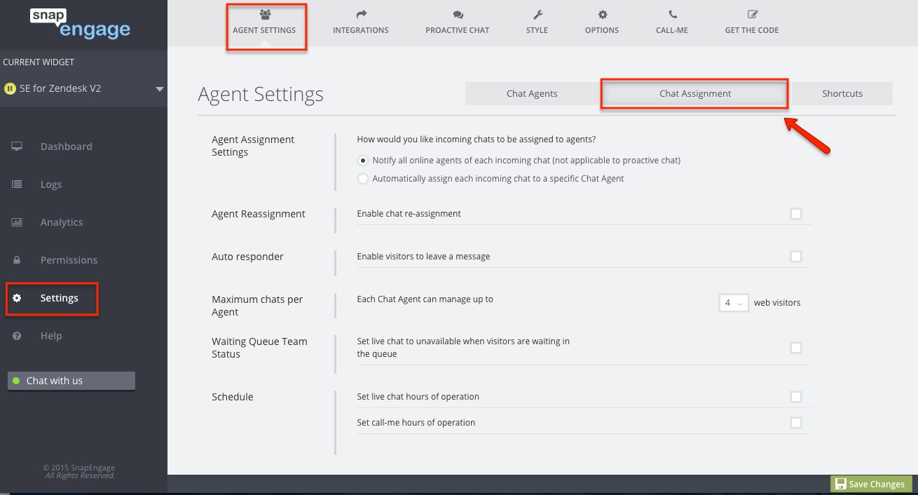 How to set up the Chat Assignment tab SnapEngage Live Chat